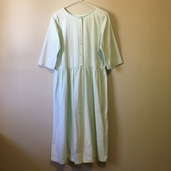 French Quintessence Elgantine Dress in Powder Blue Gingham Cotton - Picture 2 of 16